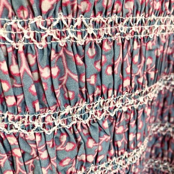 FRENCH CONNECTION - NWT - L XL Smocked Cotton Cropped Tank/Forget Me Not Multi - Picture 8 of 15